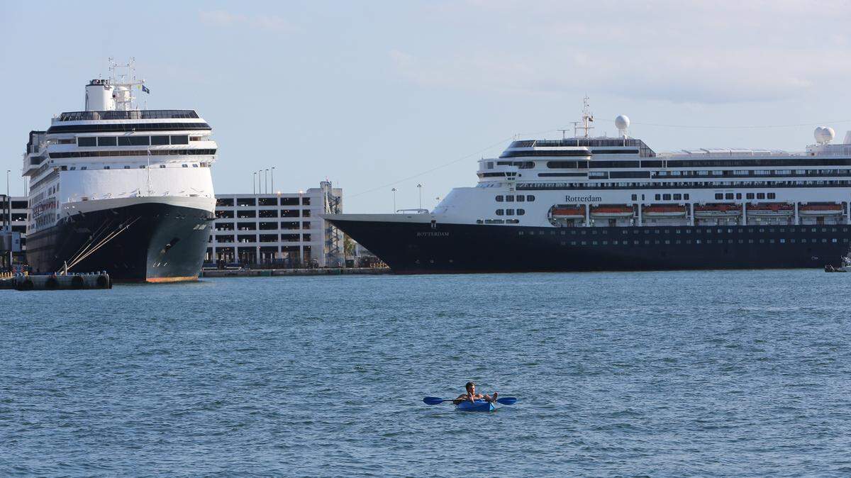 FILE PHOTO / 2020: The Zaandam and Rotterdam cruise ships at Port Everglades in Fort Lauderdale.