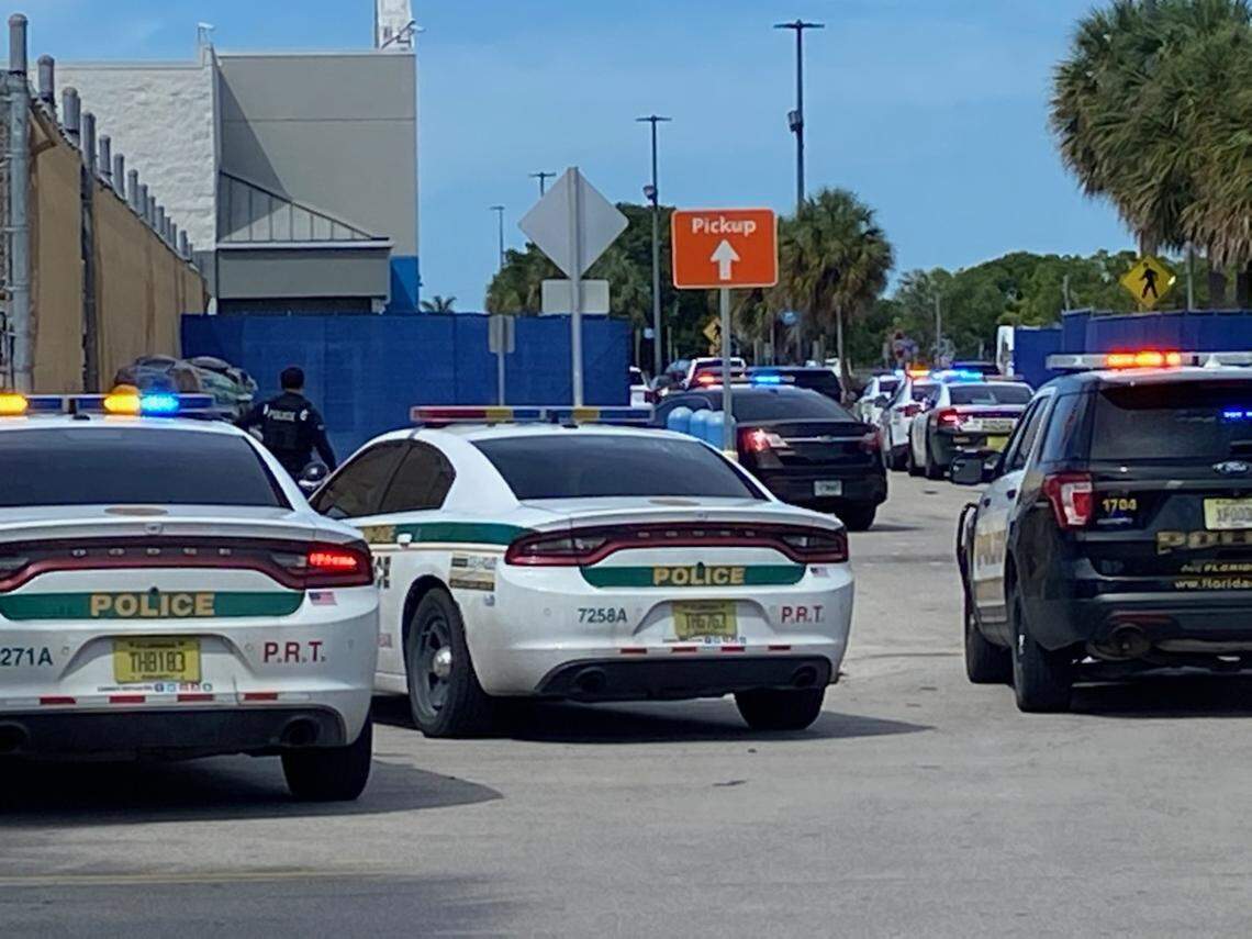 Miami-Dade police say one person was killed and another injured in a shooting at a Walmart near the Florida Keys. One person was arrested.