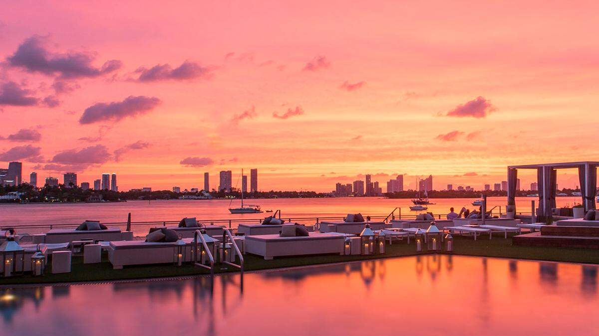 We can’t swear to it, but we’re pretty sure Miami sunsets are going to look pretty great from the Baia Beach Club pool area.