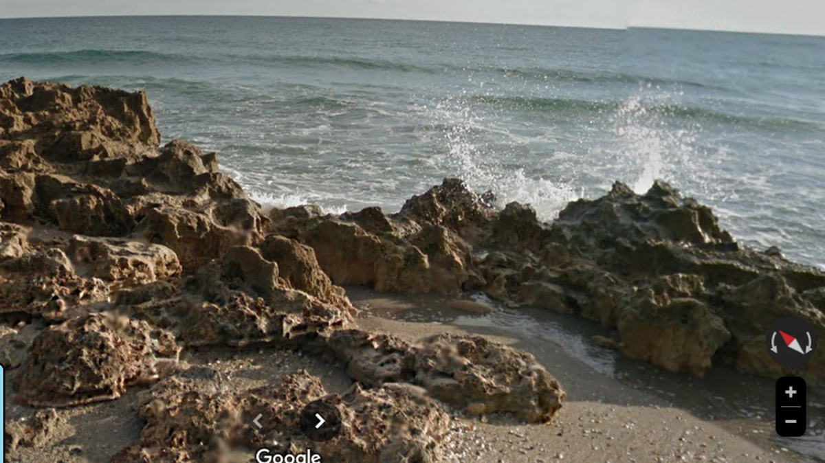 The 300-pound loggerhead sea turtle was found trapped in rocks at House of Refuge beach near Stuart, Florida, rescuers say.