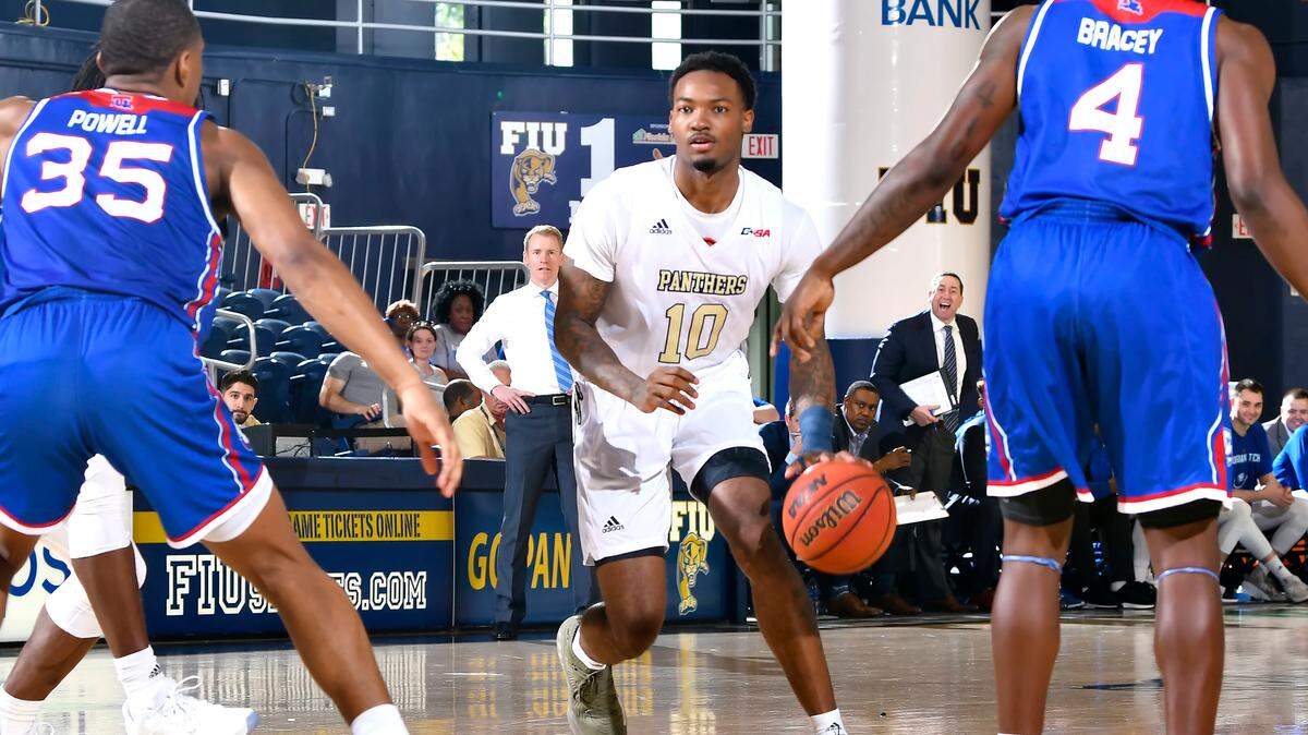 FIU’s Devon Andrews (10). Florida International University defeated Louisiana Tech, 83-76, at Ocean Bank Convocation Center, Miami, Florida.