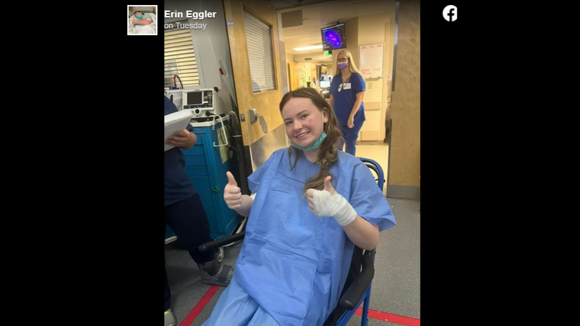 Emma Eggler was discharged from a hospital Aug. 23 after she was struck by lightning.