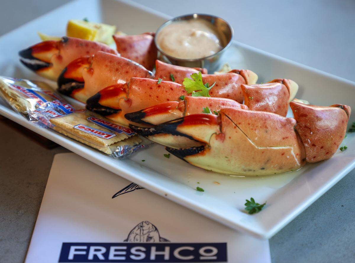 Stone Crabs are one of the favorite dishes served at FreshCo Fish, which opened its new 127-seat restaurant in Doral, Florida, on Wednesday, December 24, 2025.