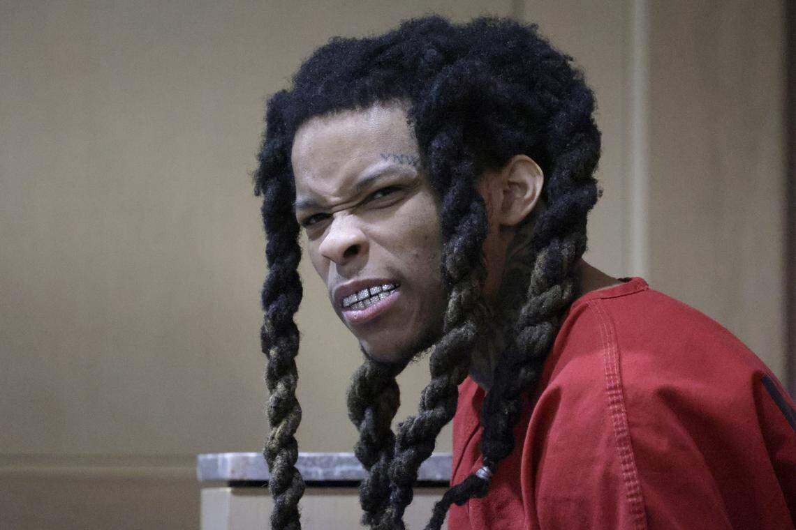 Cortlen Henry, known as the rap star YNW Bortlen and co-defendant of YNW Melly, enters a Broward County courtroom on Tuesday, Sept. 9, 2025. He is set to plead no contest to accessory to murder in the shooting deaths of rappers Anthony “YNW Sakchaser” Williams and Christopher “YNW Juvy” Thomas Jr. Prosecutors say Henry was the driver when Melly opened fire, then helped stage the scene to look like a drive-by. (Mike Stocker/South Florida Sun Sentinel)