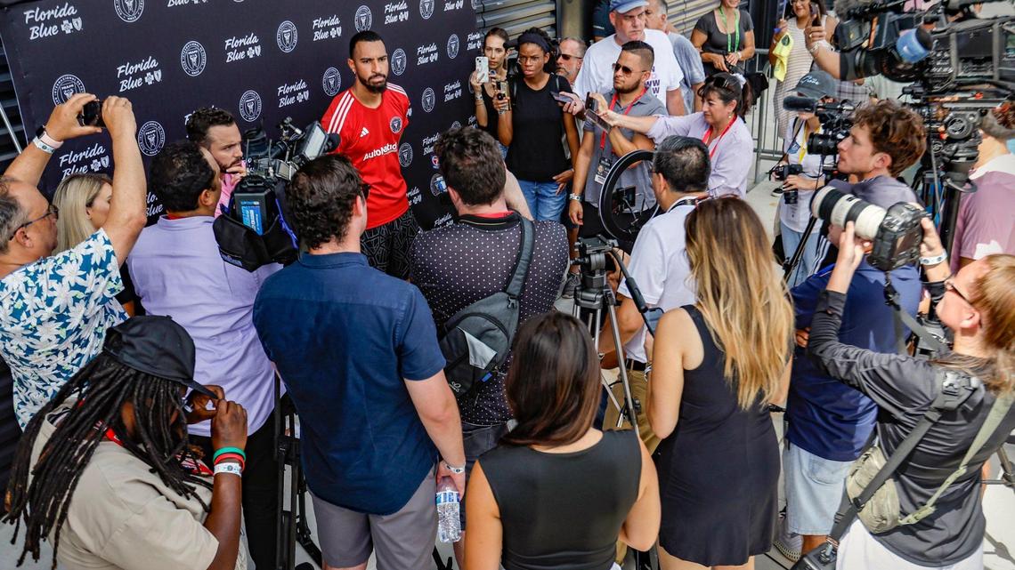 Messi’s arrival at Inter Miami training grounds draws media crowd, visit from Beckham