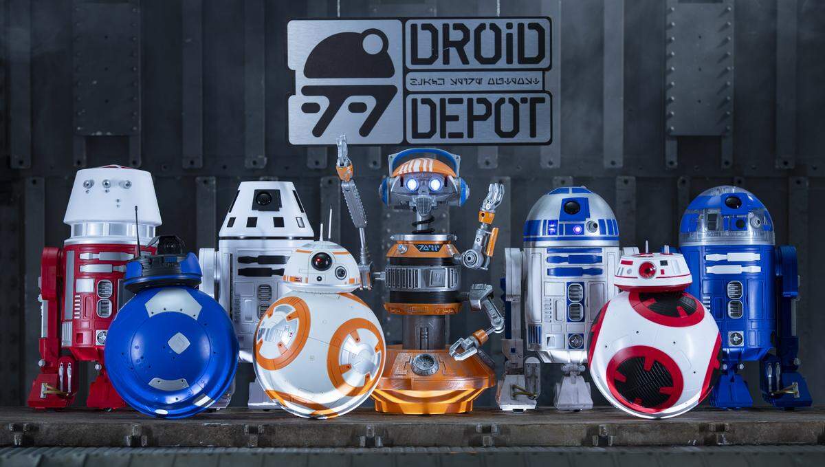 Disney guests visiting Star Wars: Galaxy’s Edge will be able to build their own R-series or BB-series droids at the Droid Depot.