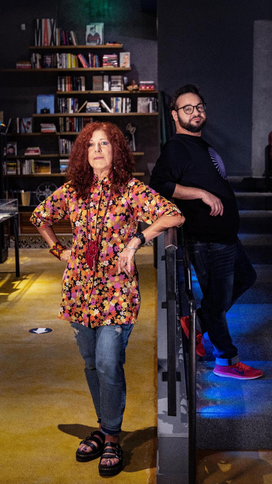 Vivian Marthell, left, and Kareem Tabsch are co-founders of the O Cinema, an independent theater and art space in Miami Beach.