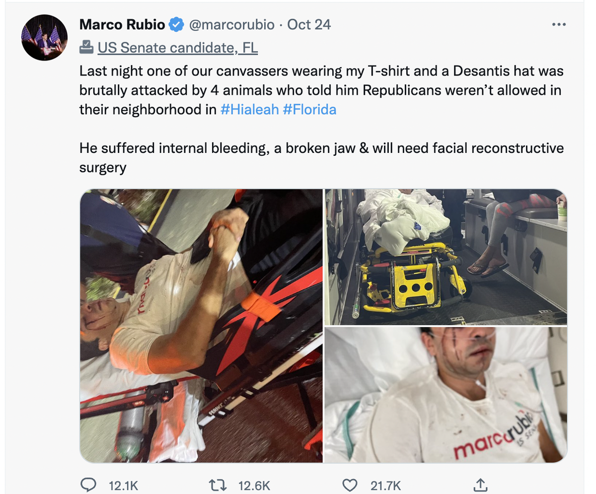 The Marco Rubio tweet to his 4.4 million followers
