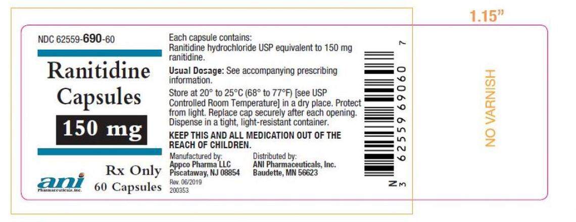 The label from the 60-count bottles of 150mg capsules recalled