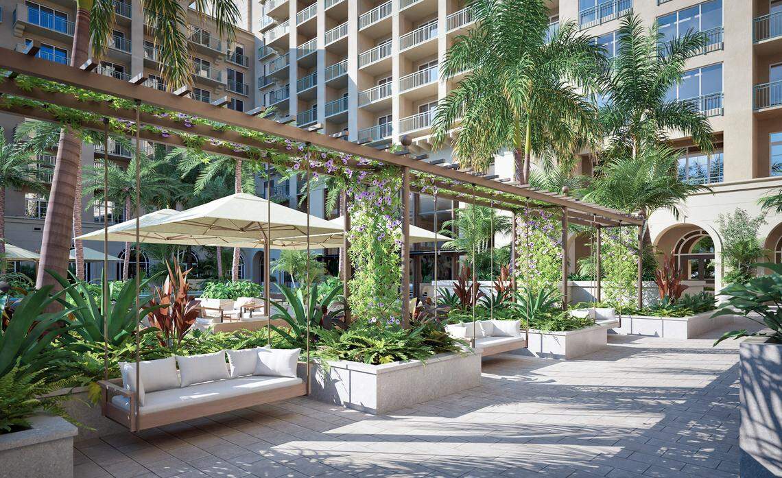 Rendering of Courtyard of Ritz-Carlton Key Biscayne, May 5, 2025