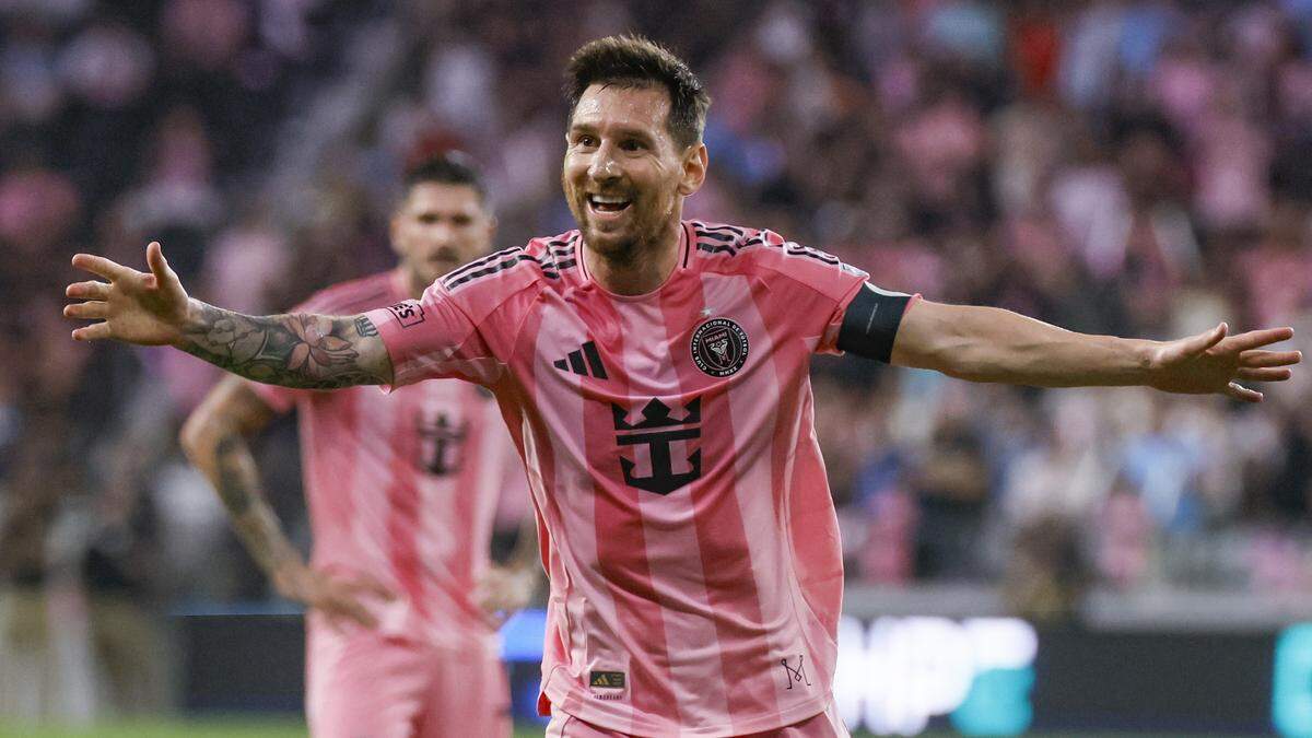 Inter Miami CF forward Lionel Messi (10) reacts after a play against Austin FC in the second half of their MLS match at Nu Stadium in Miami Freedom Park on Saturday, April 4, 2026, in Miami, Florida.