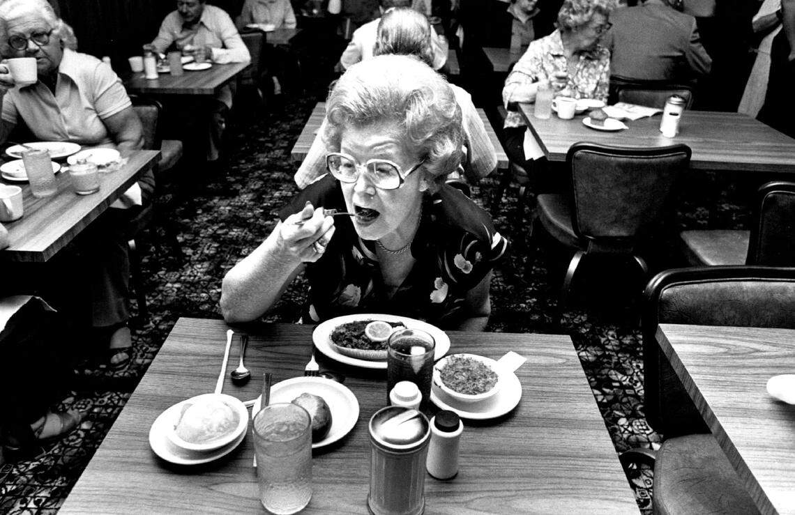 A diner at Biscayne Cafeteria.