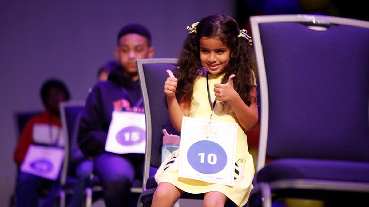 Judie ElAttar, 7, a first-grader at David Fairchild Elementary, was the youngest speller at the Miami Herald Spelling Bee held Thursday, March 17, 2022, at the Charles F. Dodge City Center in Pembroke Pines. She made it to the third round.