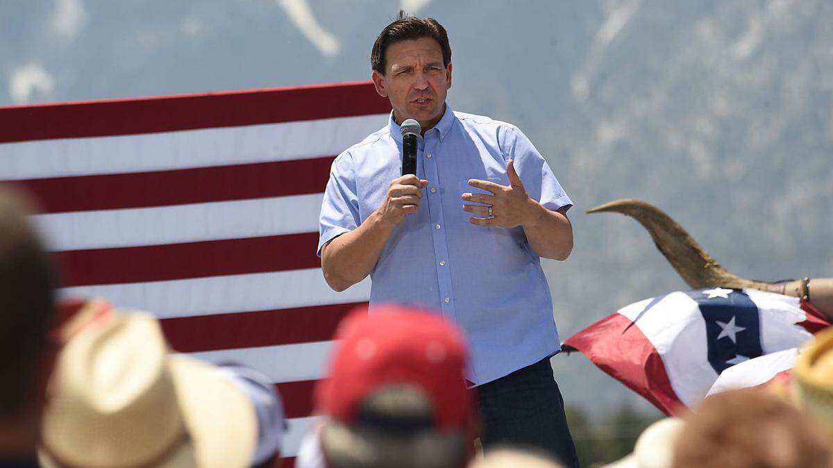 Florida Gov. Ron DeSantis on a campaign stop in Gardnerville, Nevada, on June 17.