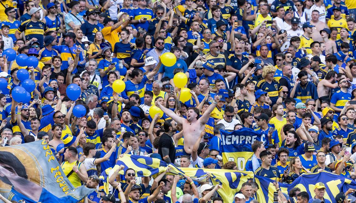 Boca Juniors fans dominated the crowd of 55,574 during the Group C first-round FIFA Club World Cup soccer match against Benfica at Hard Rock Stadium on Monday, June 16, 2025, in Miami Gardens, Fla.