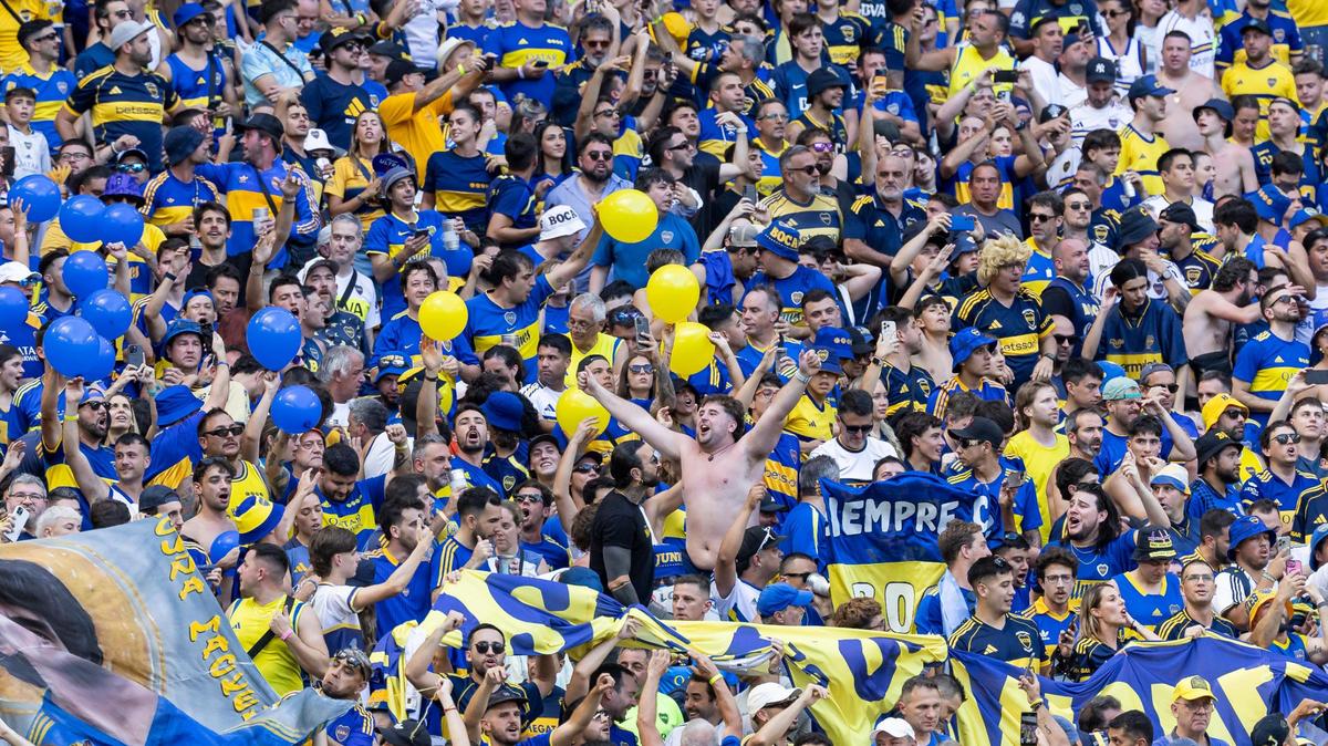 Boca Juniors fans dominated the crowd of 55,574 during the Group C first-round FIFA Club World Cup soccer match against Benfica at Hard Rock Stadium on Monday, June 16, 2025, in Miami Gardens, Fla.