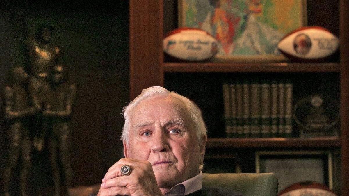 Former Miami Dolphins Coach, Don Shula in his office at his home on Indian Creek Island on Miami Beach on Tuesday, June 2, 2015.