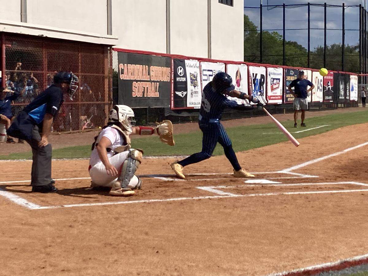 Coral Springs Charter’s Cameron Thiele hits a home run to help the Panthers beat Cardinal Gibbons 3-0 in the Region 4-3A softball final on Thursday at Gibbons High School in Fort Lauderdale, Fla.