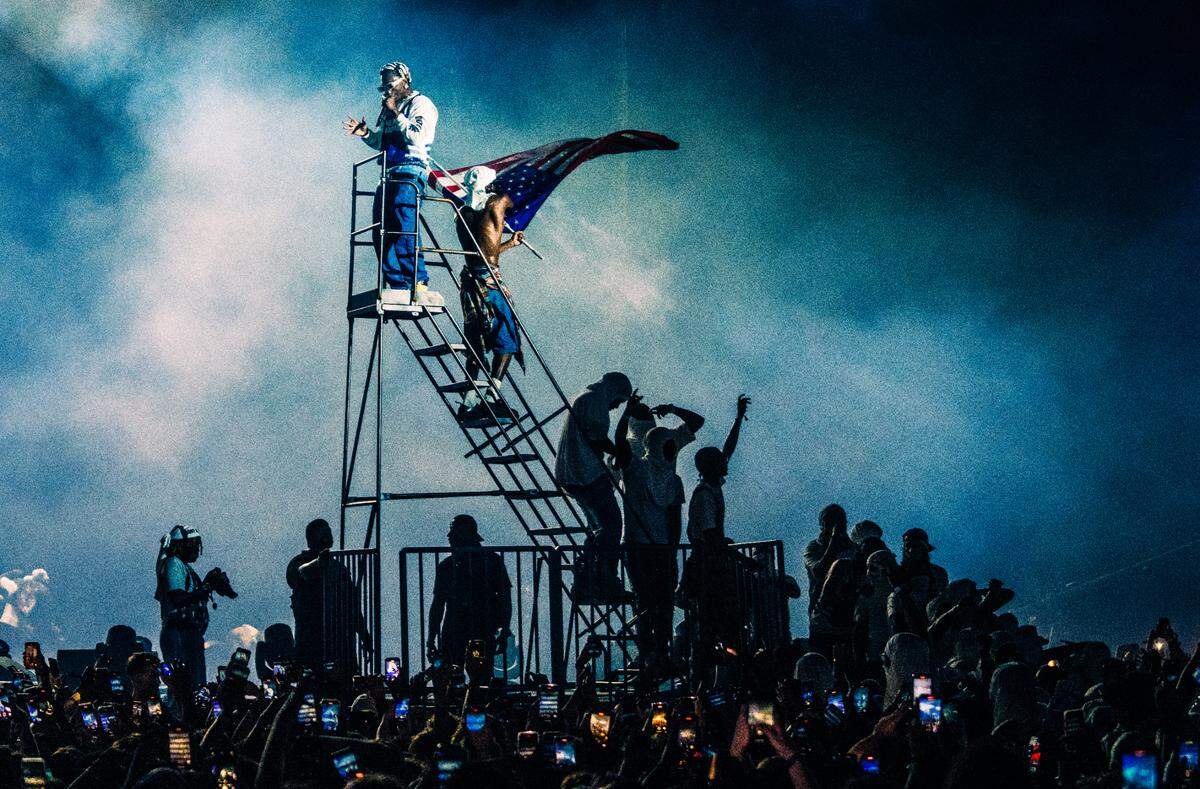 A$AP Rocky performs at the Gopuff stage on Sunday, July 24, 2023 at Rolling Loud Miami in Miami Gardens, Florida. The Harlem-born rapper performed select tracks from his highly anticipated, upcoming album “Don’t Be Dumb.”