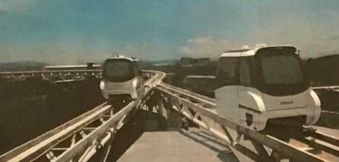 A proposed "personal rapid transit" system for the American Dream Miami mega-mall site in Northwest Miami-Dade. The system of automated mini trains was proposed by Miami-Dade Commissioner Xavier Suarez.