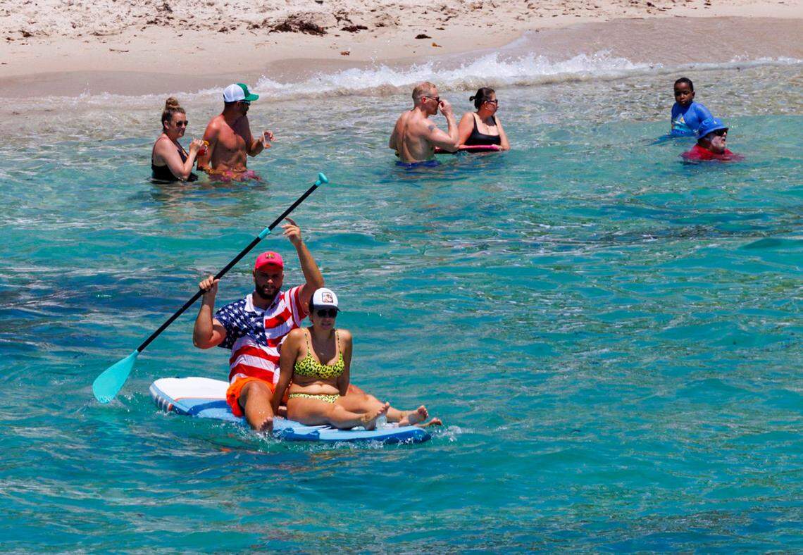Beachgoers enjoyed the sunny and hot day during Memorial Day on Monday, May 27, 2024 in Sunny Isles Beach.