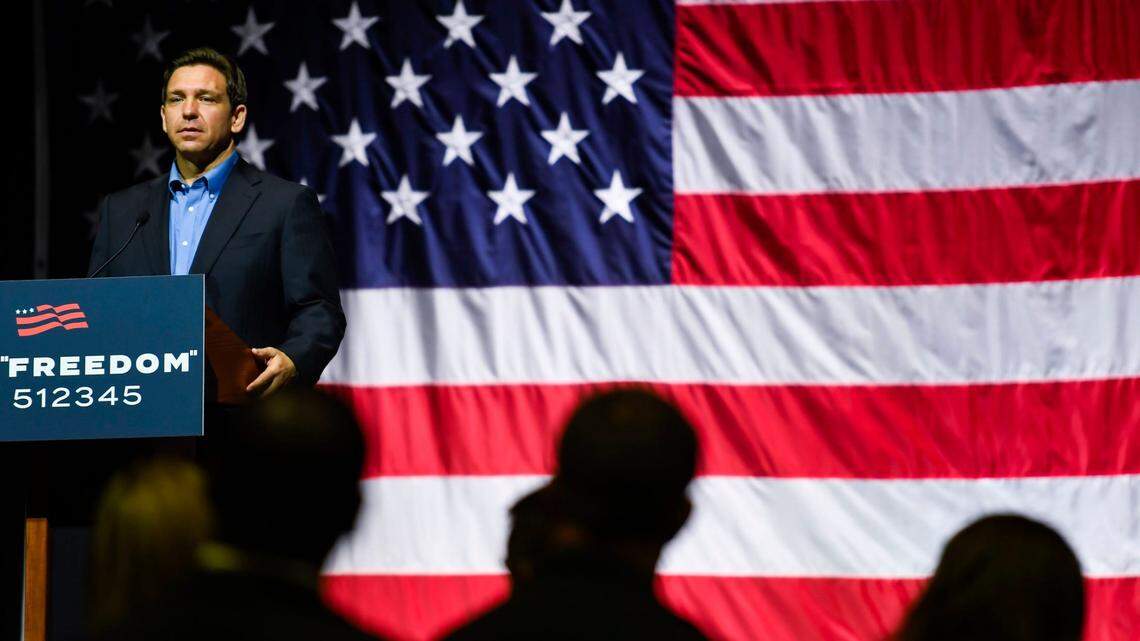 Florida Gov. Ron DeSantis, now a presidential candidate, speaks in South Carolina on June 2.