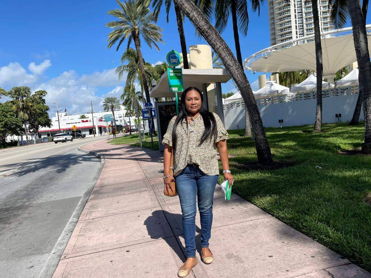 Nora Howell is a regular rider of the 115 bus route on Miami Beach, a route that is being discontinued as part of Miami-Dade County’s launch of the Better Bus network, the first major redesign of bus routes since the 1980s. Miami-Dade is using on-demand shuttles to offer alternatives for riders losing nearby bus routes. County administrators say they’re shifting transit resources from low-ridership routes to allow for faster bus arrivals on high-ridership routes.