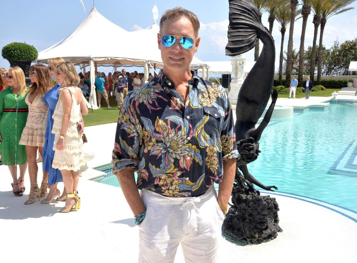 James Davis, aka Elaine Lancaster, at the Malniks' home in Palm Beach Sunday April 8, 2018