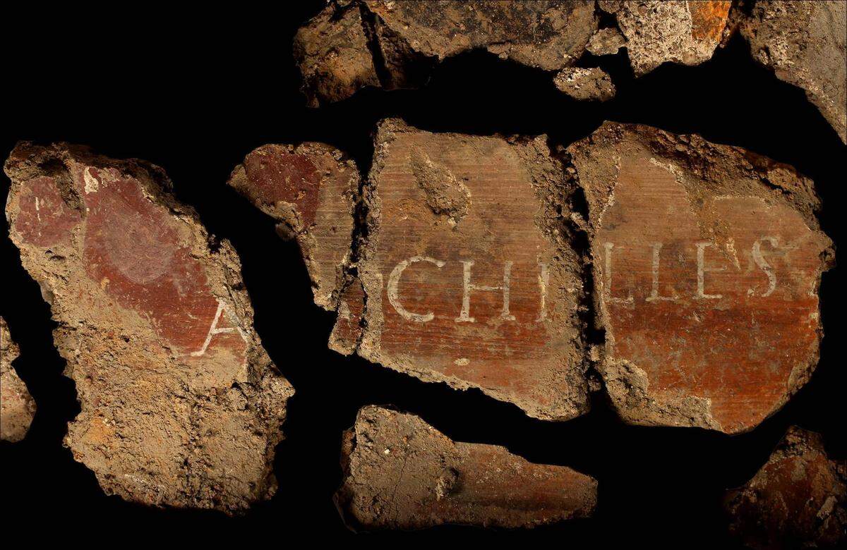 The fresco with the name Achilles is just the fourth depiction of a mythological scene ever found, researchers said.