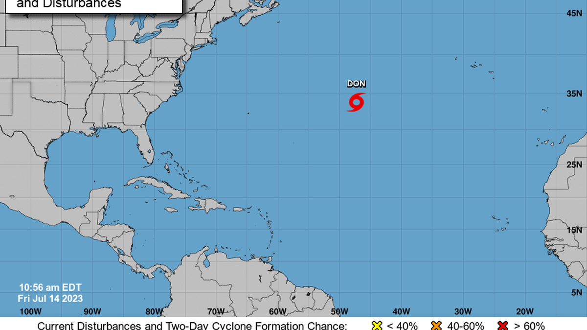 Subtropical Storm Don at 11 a.m. Friday, July 14, 2023.