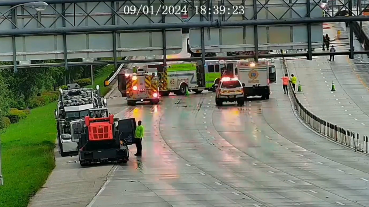 A portion of I-95 was shut down due to a crash Sunday afternoon.