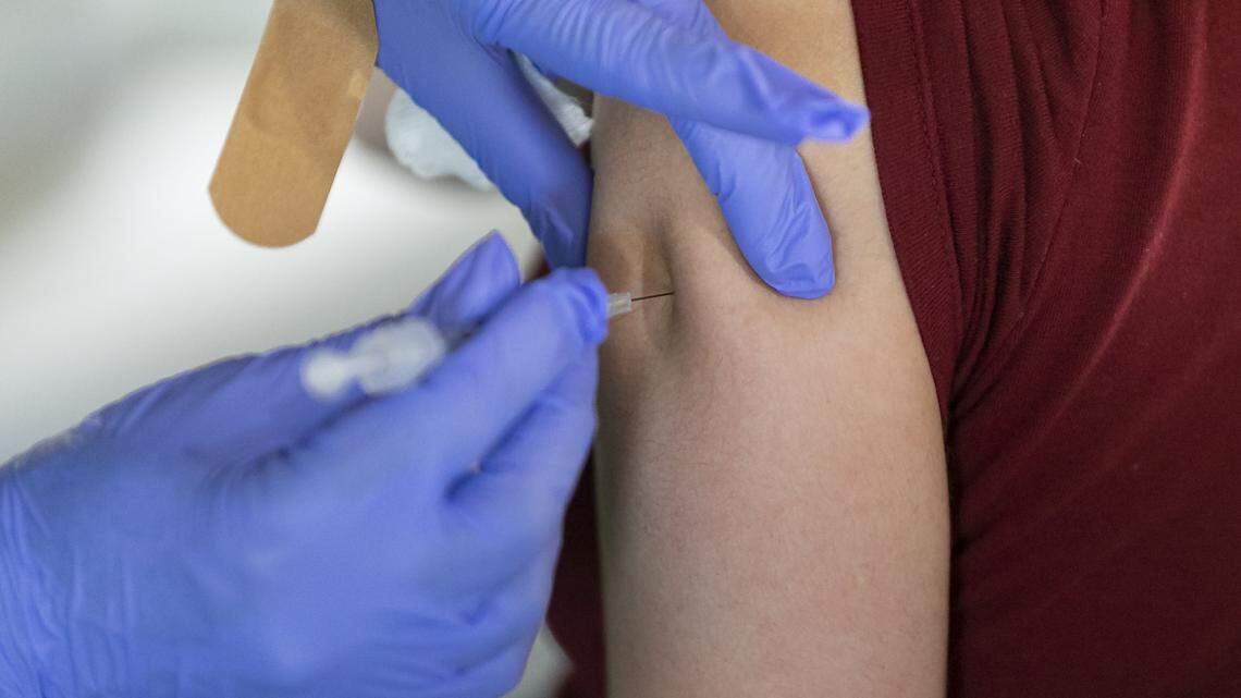 A file photo of a child getting a vaccine.