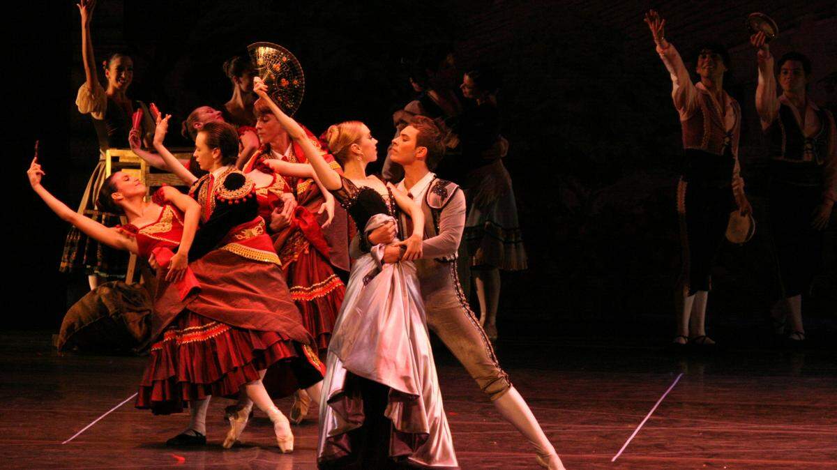 Dancers from the Cuban Classical Ballet of Miami perform “Don Quixote Suite” from a previous production. The company will perform the work Saturday at the Fillmore Miami Beach Jackie Gleason Theater.