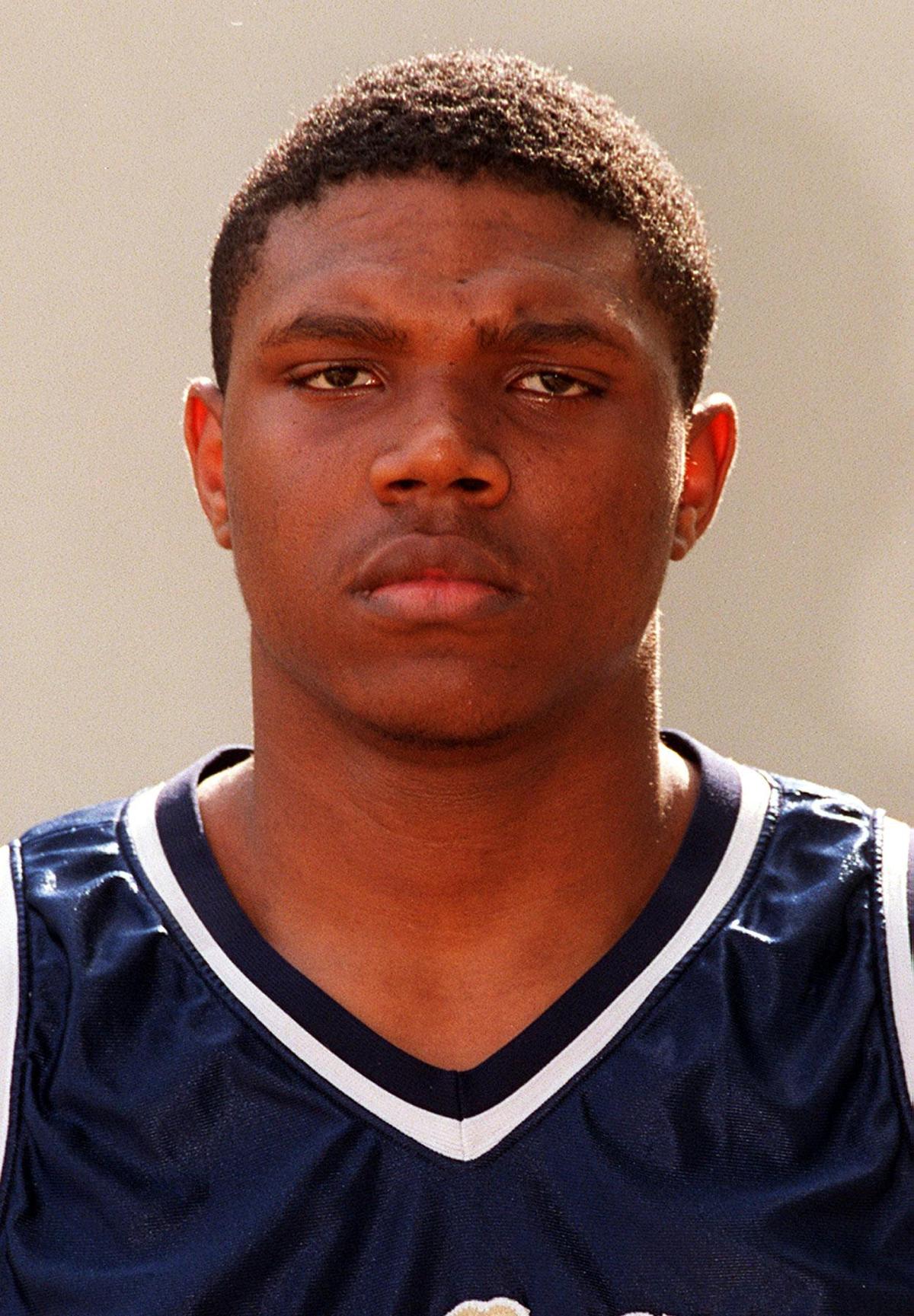 FOR SPORTS -- MENS’ ALL DADE BASKETBALL -- 3/20/97 -- Miami Herald Staff Photo by Chuck Fadely -- Udonis Haslem is #50 for Miami.
