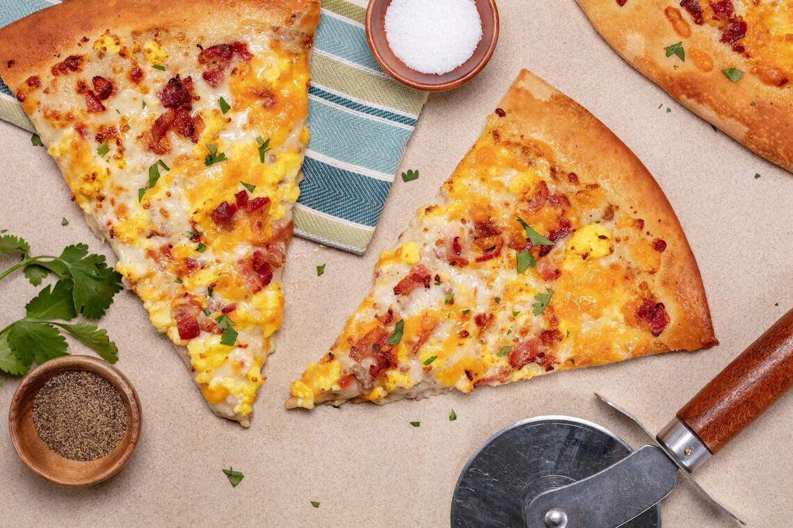 Breakfast pizza served at the Beach Break Cafe.