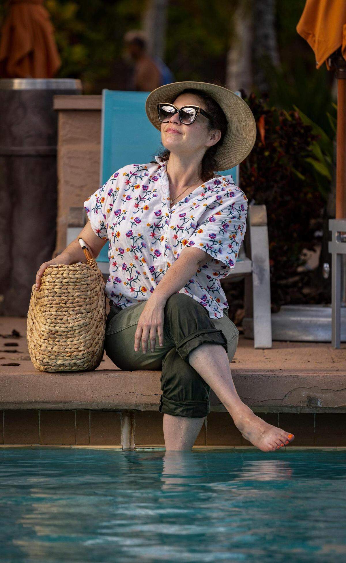 Bari Newport, artistic director of GableStage, at the Biltmore pool, where the company will ‘stage’ its season kickoff with an Esther Williams-style performance.