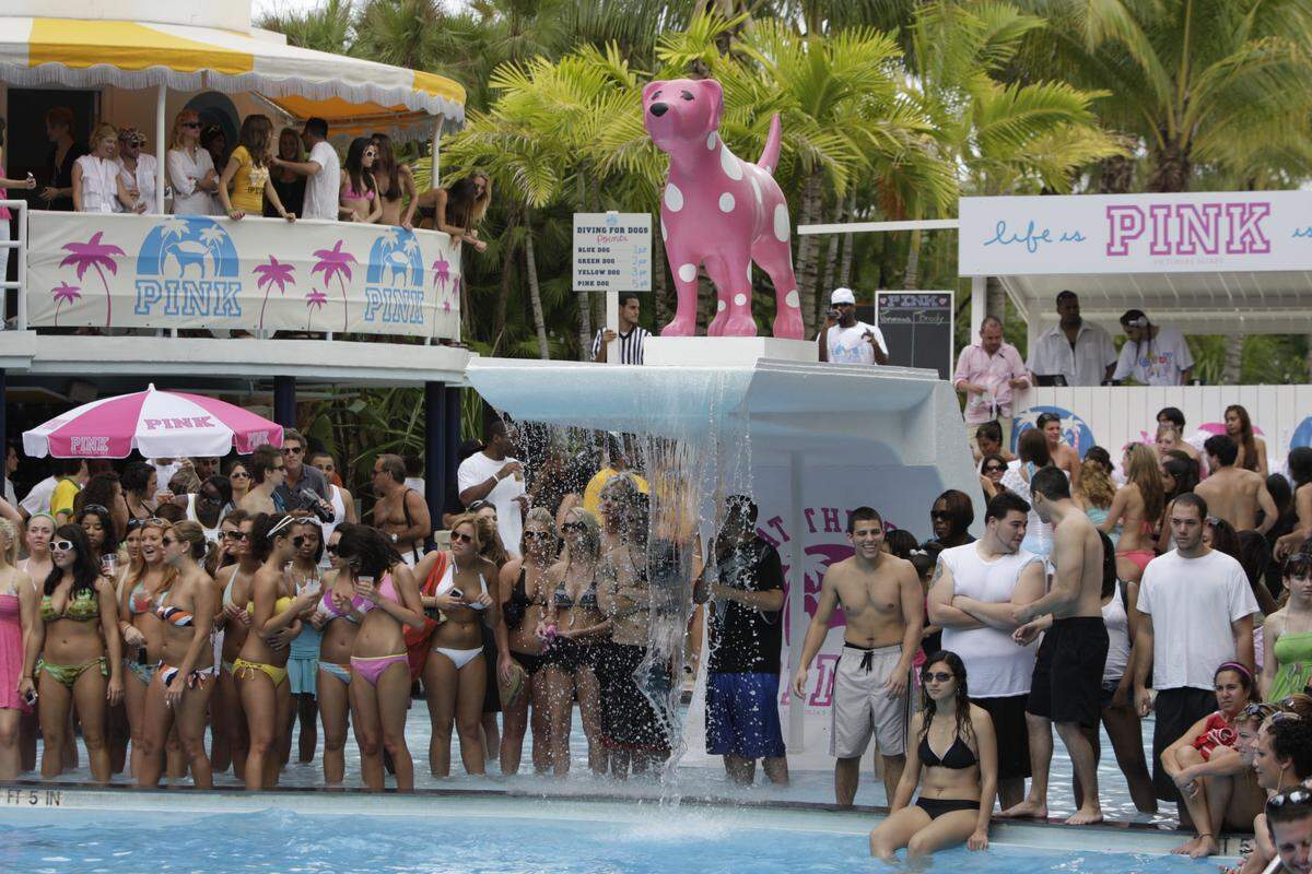 Spring break party at the Raleigh Hotel on Miami Beach sponsored by Victoria Secret in 2008.