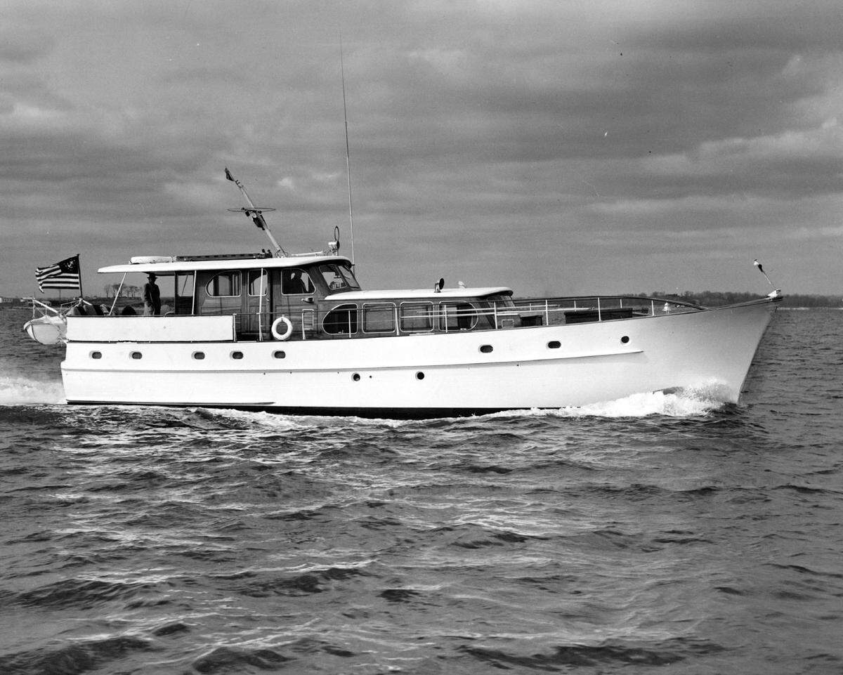 In 1956, for the 15th annual Miami International Boat Show at Coconut Grove’s Dinner Key, a 61-foot-yacht took the spotlight.