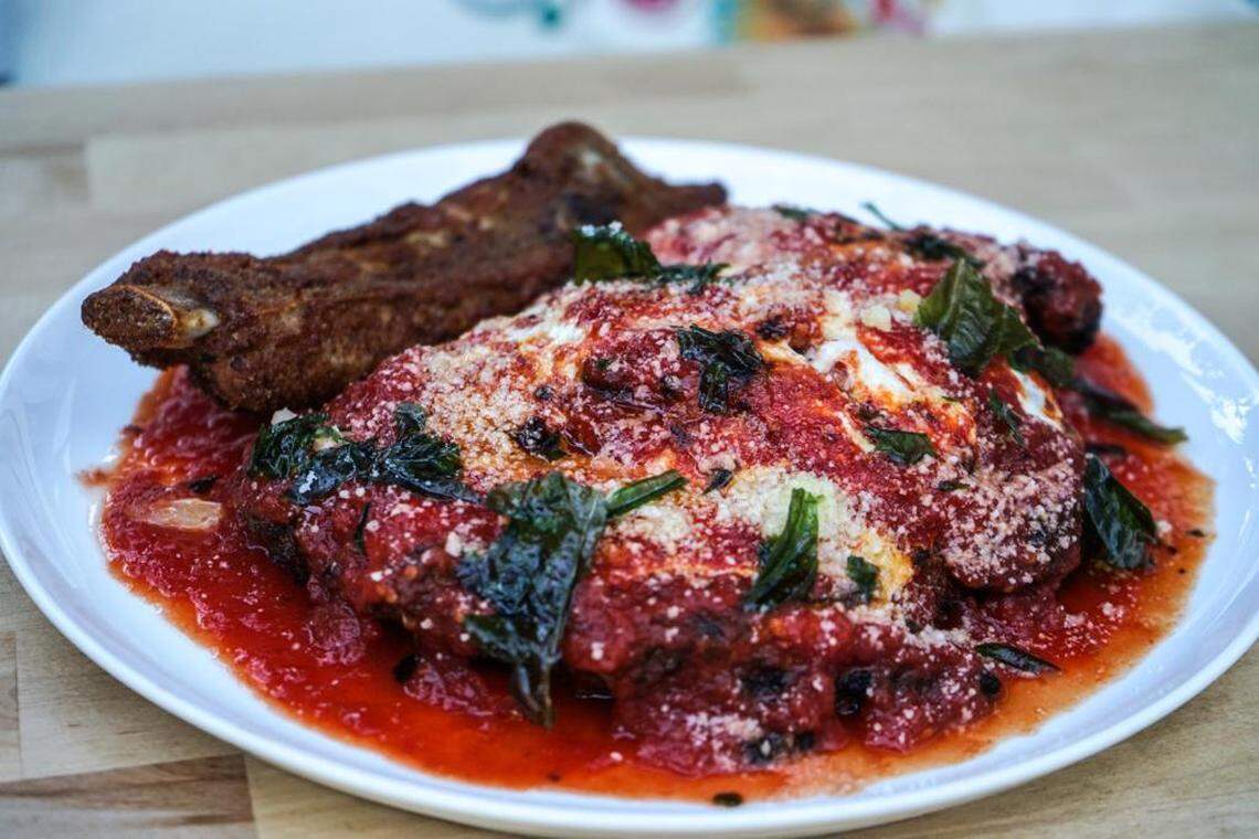 Veal chop Parmigiana at Casa Isola by Pubbelly founder Jose Mendín