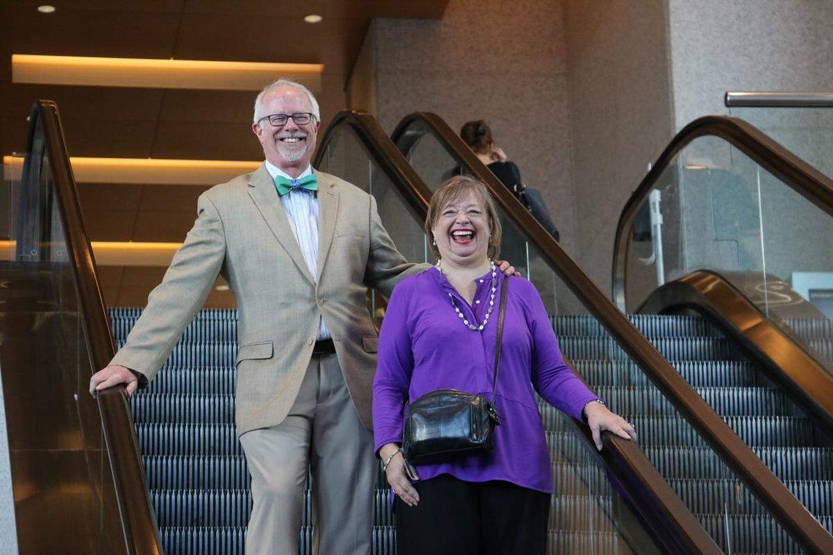 Alyce Robertson and her husband, Neil Robertson, at an Art Days in Miami kick-off event in 2018.
