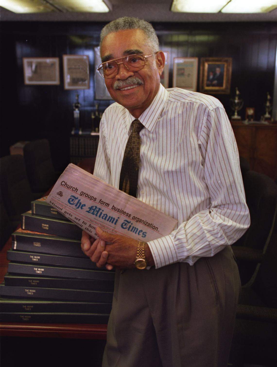Garth Reeves, publisher of The Miami Times, in February 1996.