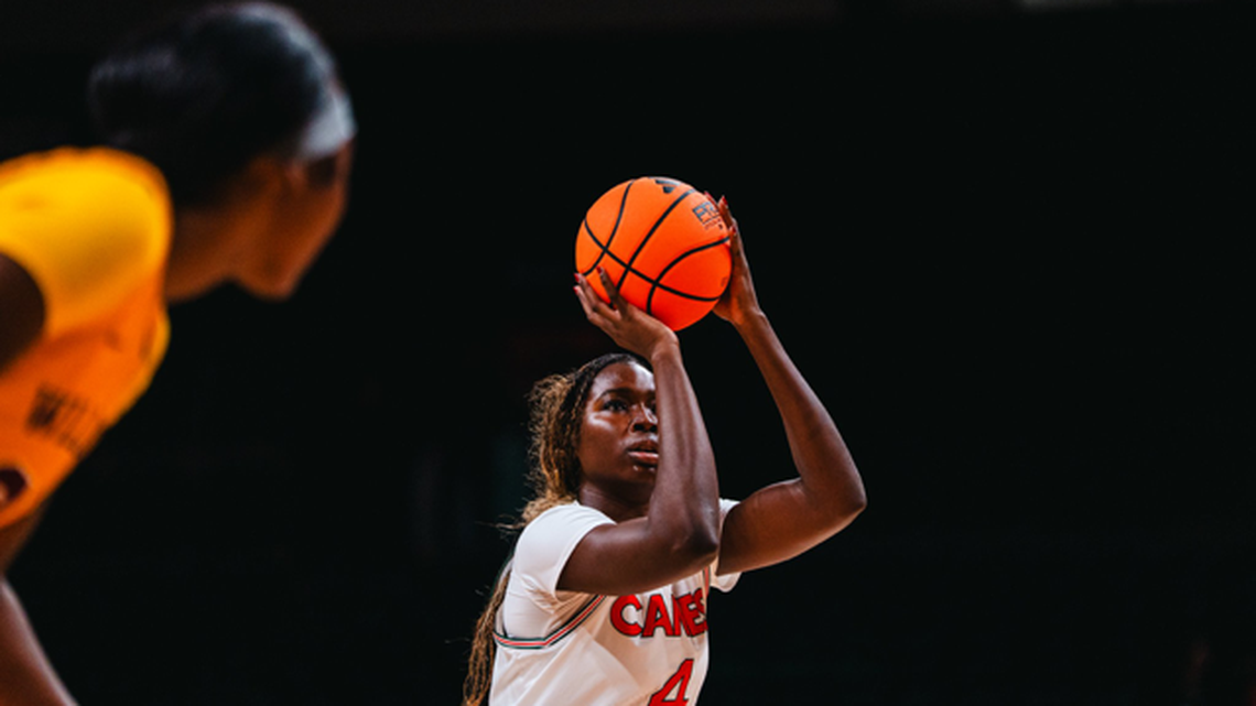 UM women dominate Bethune-Cookman 74-41 as schoolkids bring energy to Watsco
