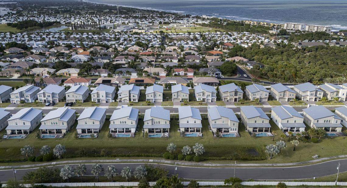 A general view of the Harbor Island Beach Club residential community on Thursday, Oct. 16, 2025, in Melbourne Beach, Fla.