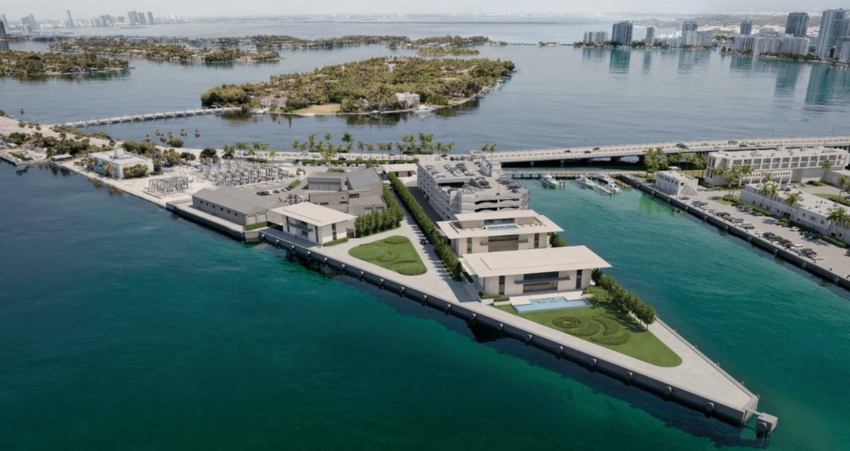 The pointy swath of land will become Miami billionaire Ken Griffin’s new private space. Last November, Miami Beach’s Planning and Zoning were shown architectural renderings by BMA Architects of New York and Miami. Star Island, where Griffin owns homes, sits in the background across from the MacArthur Causeway.