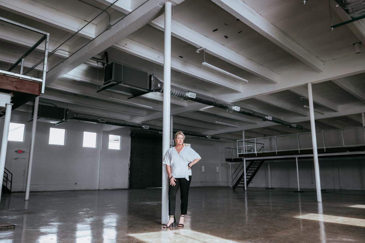 Lorie Mertes, the executive director at arts organization Locust Projects, inside the group’s new location in Little River.