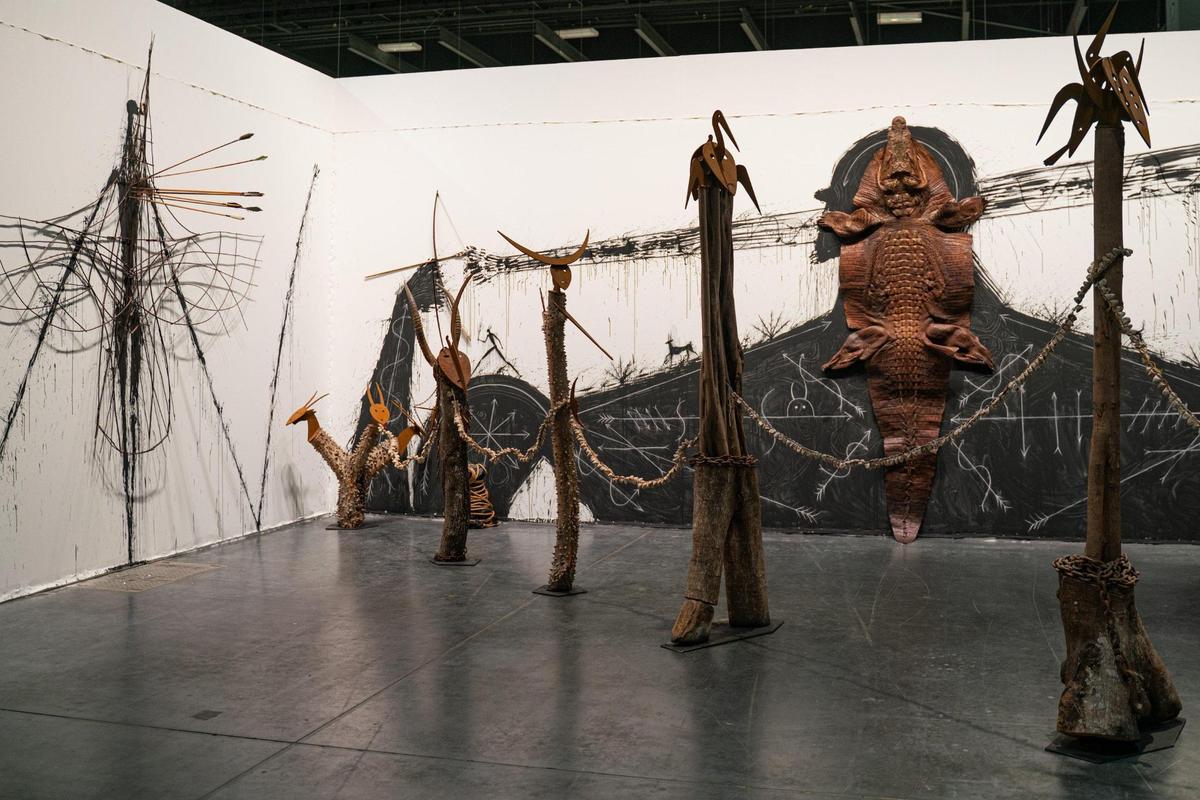 “Munanfinda” by Jose Bedia at Art Basel.
