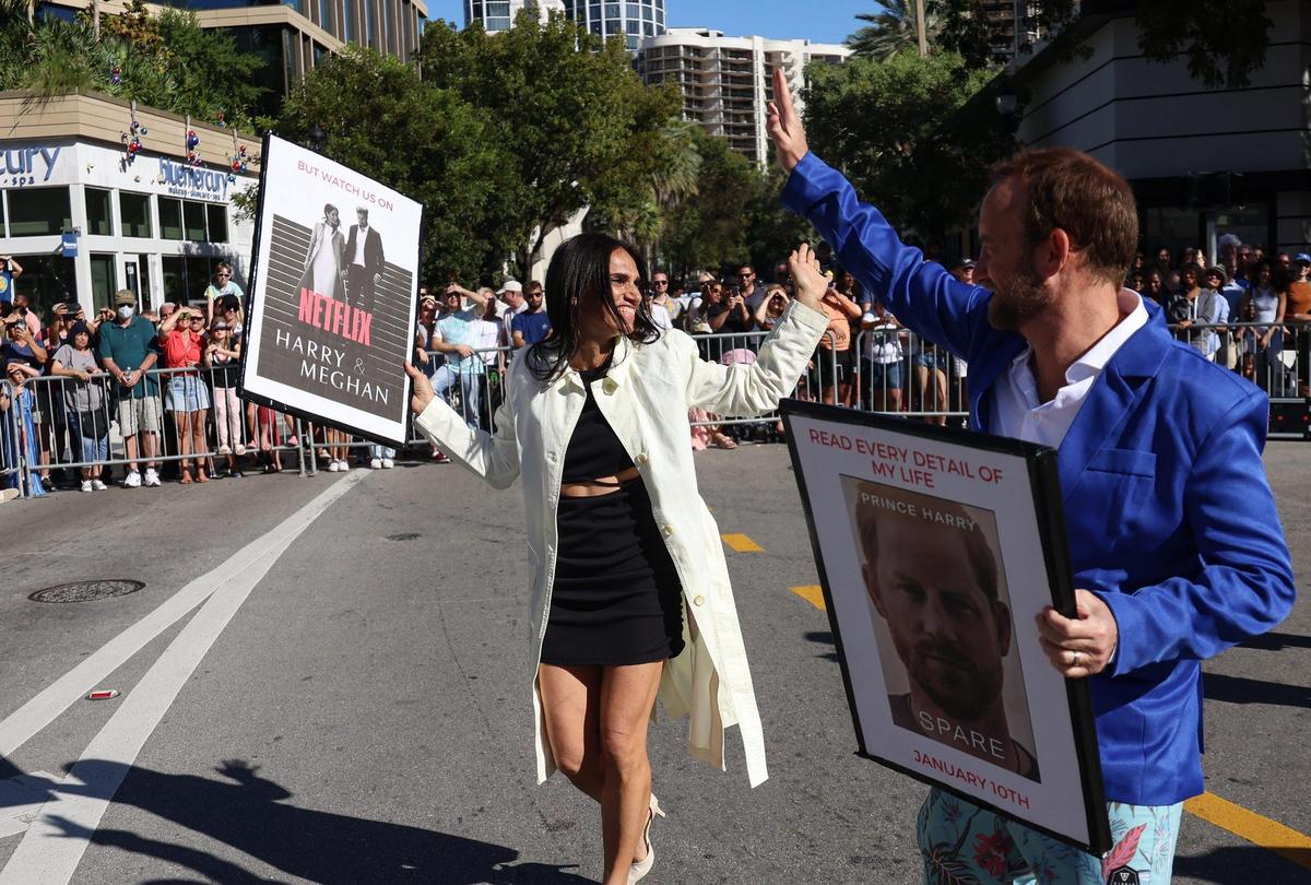 The King Mango Strut satirizes the Prince Harry and Meghan controversy with the British Royal Family. The 39th Annual King Mango Strut, Coconut Grove’s famous satirical parade, took place on Sunday, Jan. 8, 2023.
