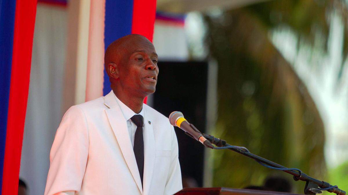 File photo shows Haiti’s president Jovenel Moise during a statement, 18 May 2021, in Port Au Prince, Haiti.