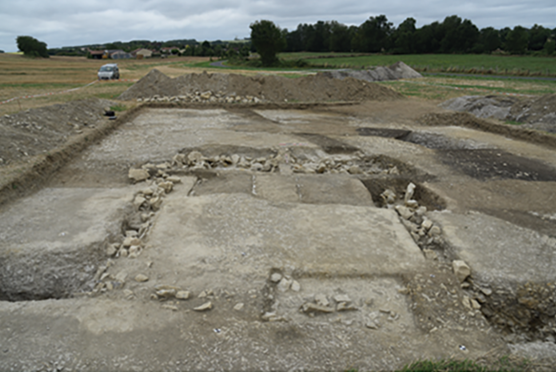 An excavation area at the site.