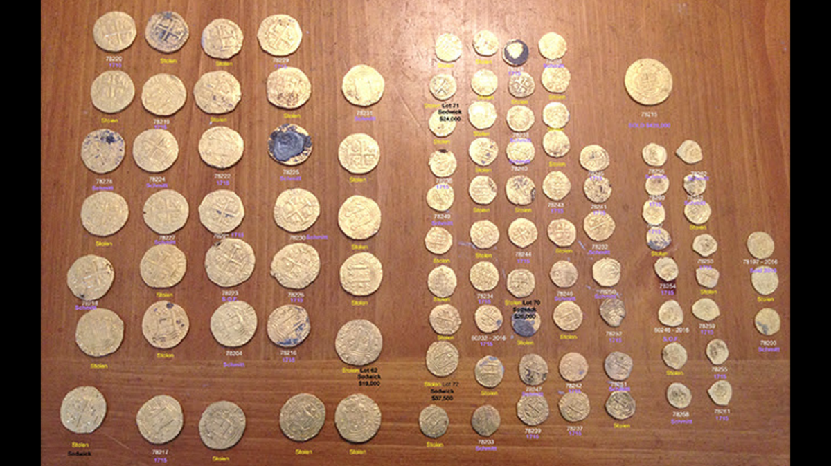 The 37 stolen coins are valued at more than $1 million, FWC officials said in a Nov. 26 news release.